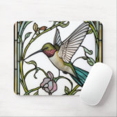 Elegante Kolibri-Kunst botanisch Boho Chic Mousepad (Mit Mouse)