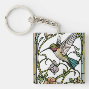 Elegante Kolibri-Kunst botanisch Boho Chic Schlüsselanhänger