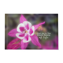 Elegante Kolumne rosa Blume mit Zitat kombinieren