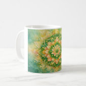 Elegante, komplizierte florale Mandala-Kunst Kaffeetasse (Vorderseite Links)