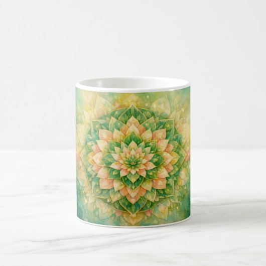 Elegante, komplizierte florale Mandala-Kunst Kaffeetasse (Mittel)