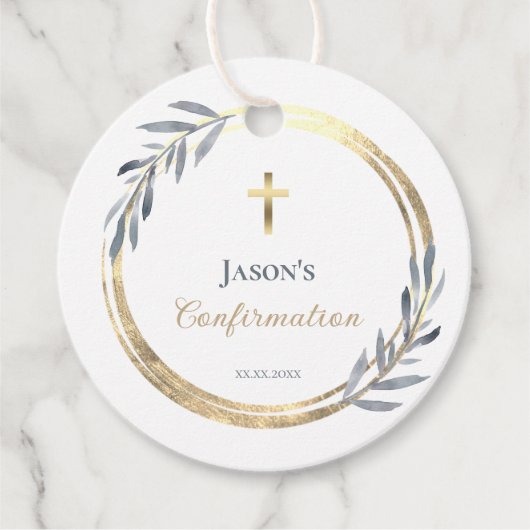 elegante Konfirmation  Geschenkanhänger (Vorderseite)