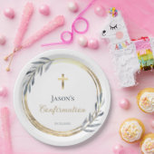 elegante Konfirmation Pappteller (Party)