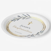 elegante Konfirmation Pappteller (Schrägansicht)