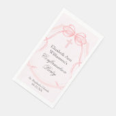 Elegante Konfirmationsfeier Rosa Schleifenband Cus Serviette (Ecke)