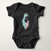 "Elegante Königin mit Krone" Pastelldesign Baby Strampler (Vorderseite)