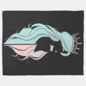 "Elegante Königin mit Krone" Pastelldesign Fleecedecke (Vorderseite (Horizontal))