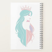 "Elegante Königin mit Krone" Pastelldesign Notizblock (Rückseite)