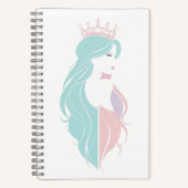 "Elegante Königin mit Krone" Pastelldesign Notizblock (Vorderseite)