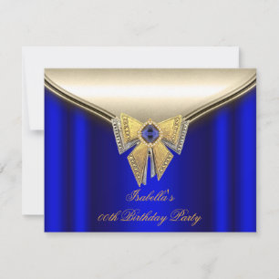 Elegante königliche blaue beige goldene Geburtstag Einladung