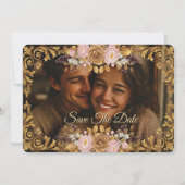 Elegante königliche Blumen-„Save-the-Date“-Vorlage Save The Date (Rückseite)