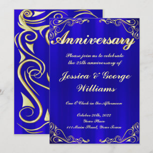 Elegante königliche goldene Typografie Jubiläum Einladung