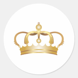Elegante königliche Goldkrone Runder Aufkleber
