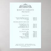 Elegante, königliche, hellblaue Preisliste Poster (Vorne)