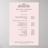 Elegante, königliche, hellrosa Preisliste Poster (Vorne)