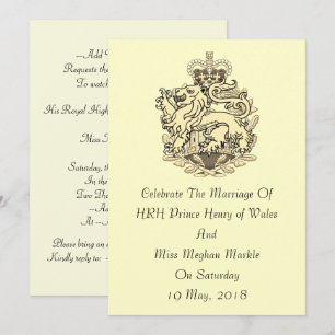 Elegante königliche Hochzeit Einladung Harrys u.