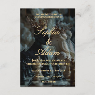 Elegante königliche Hochzeitseinladung Begleitkarte