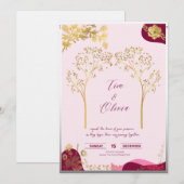 Elegante königliche Hochzeitseinladung Einladung (Vorne/Hinten)