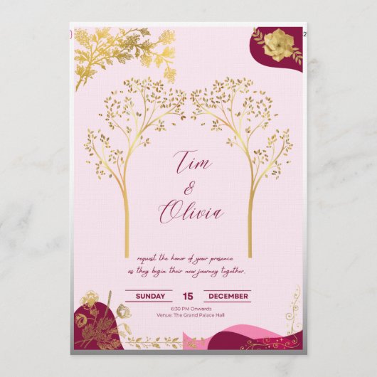 Elegante königliche Hochzeitseinladung Einladung (Vorderseite)