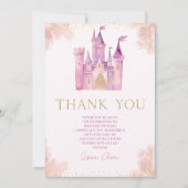 Elegante Königliche Prinzessin Burg Geburtstagspar Dankeskarte (Vorderseite)