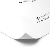 Elegante, königliche, weiße Preisliste Poster (Ecke)