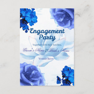 Elegante königsblaue Blumen-Hochzeitseinladungspar Einladung