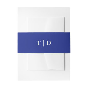 Elegante königsblaue moderne Hochzeit mit Monogram Einladungsbanderole