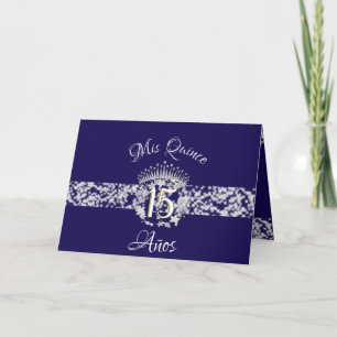 Elegante königsblaue Prinzessin Quinceanera Einladung