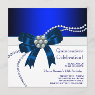 Elegante königsblaue Quinceanera-Einladungen Einladung