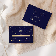 Elegante Konstellation Blau- und Gold-Hochzeits-RS