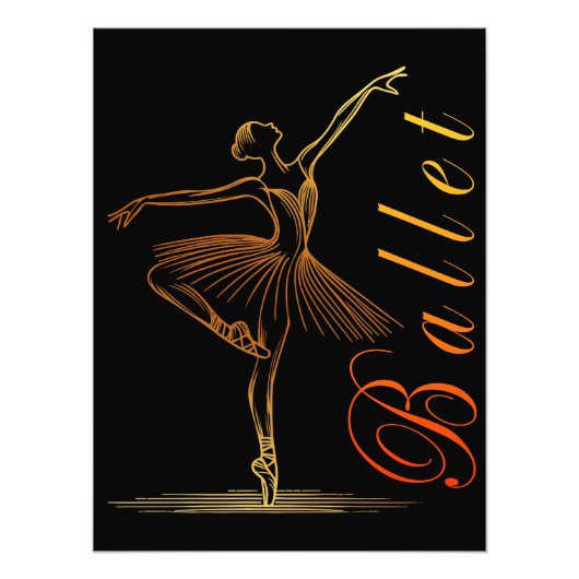 Elegante Kontur eines Darstellenden Ballerina Fotodruck (Vorne)