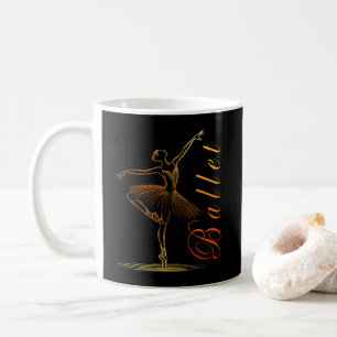 Elegante Kontur eines Darstellenden Ballerina Kaffeetasse