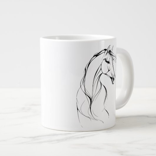 Elegante Kontur Silhouette Jumbo-Tasse (Vorderseite Rechts)
