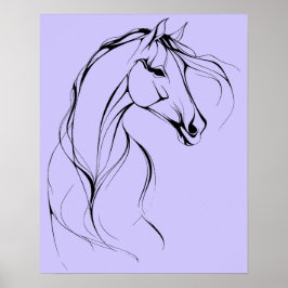 Elegante Kontur Silhouette Poster