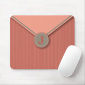 Elegante Korallen Personalisiert Mit Monogramm Mou Mousepad (Mit Mouse)