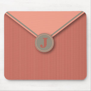 Elegante Korallen Personalisiert Mit Monogramm Mou Mousepad