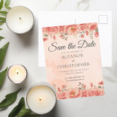 Elegante Korallen Rose Aquarell Peach Floral Ankündigungspostkarte