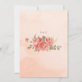 Elegante Korallen Rose Aquarell Peach Floral Save The Date (Rückseite)