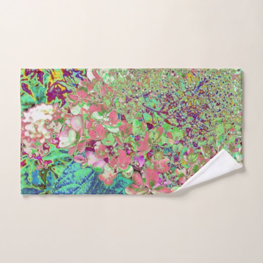 Elegante Korallen und Chartreuse Limelight Hydrang Badhandtuch Set (Handtuch)