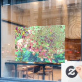 Elegante Korallen und Chartreuse Limelight Hydrang Fensteraufkleber (Café-Fenster)