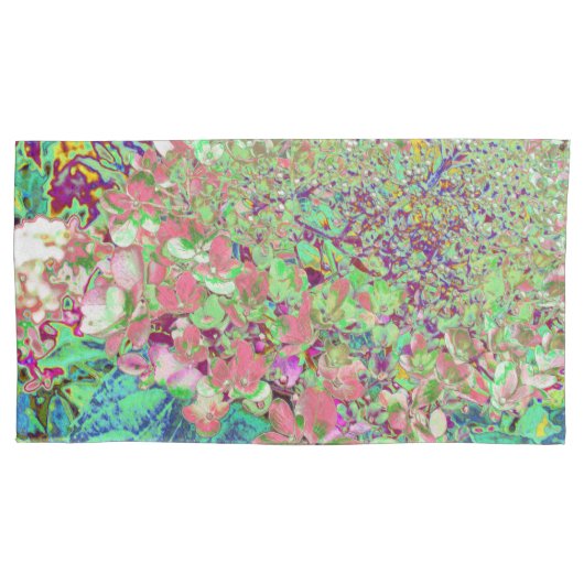 Elegante Korallen und Chartreuse Limelight Hydrang Kissenbezug (Vorderseite-Links)