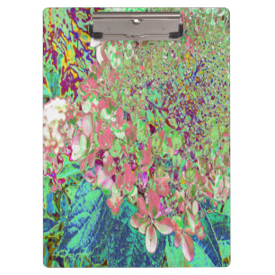 Elegante Korallen und Chartreuse Limelight Hydrang Klemmbrett