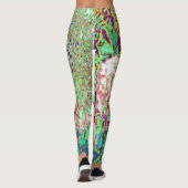 Elegante Korallen und Chartreuse Limelight Hydrang Leggings (Rückseite)