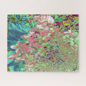 Elegante Korallen und Chartreuse Limelight Hydrang Puzzle (Horizontal)