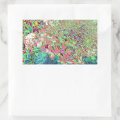 Elegante Korallen und Chartreuse Limelight Hydrang Rechteckiger Aufkleber (Tasche)