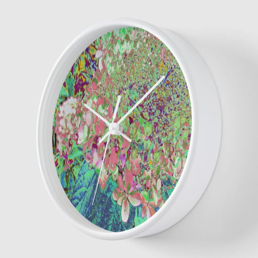 Elegante Korallen und Chartreuse Limelight Hydrang Uhr (Winkel)