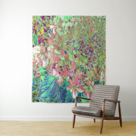 Elegante Korallen und Chartreuse Limelight Hydrang Wandteppich