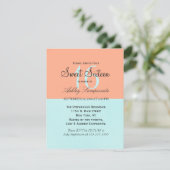 Elegante Korallen und Minze Grün zwei Tone Farbe g Einladung (Stehend Vorderseite)