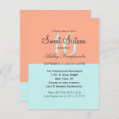 Elegante Korallen und Minze Grün zwei Tone Farbe g Einladung (Vorne/Hinten)