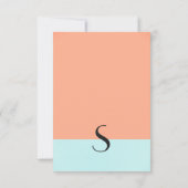 Elegante Korallen und Minze Grün zwei Tone Farbe g Einladung (Rückseite)